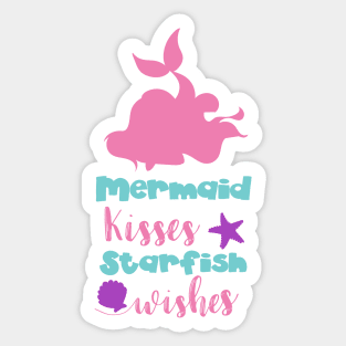 Mermaid Kisses Starfish Wishes, Mermaid Tail Sticker